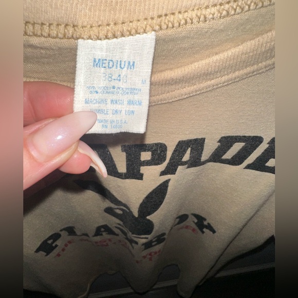 Vintage PLAYBOY ESCAPADE Thin CLASSIC T shirt Size MEDIUM 70’s 80’s - Picture 3 of 4